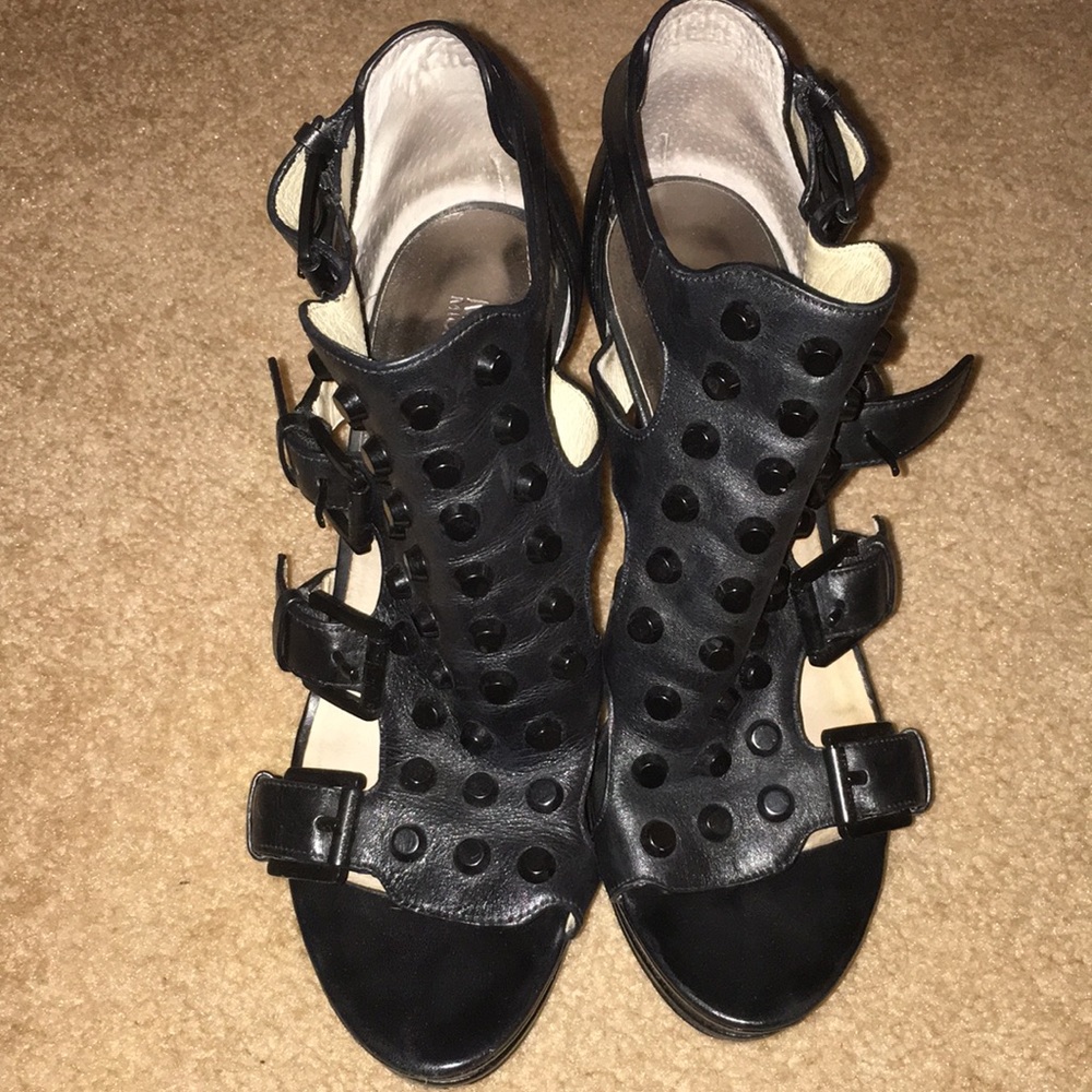 4.5 inch Kors black studded heels